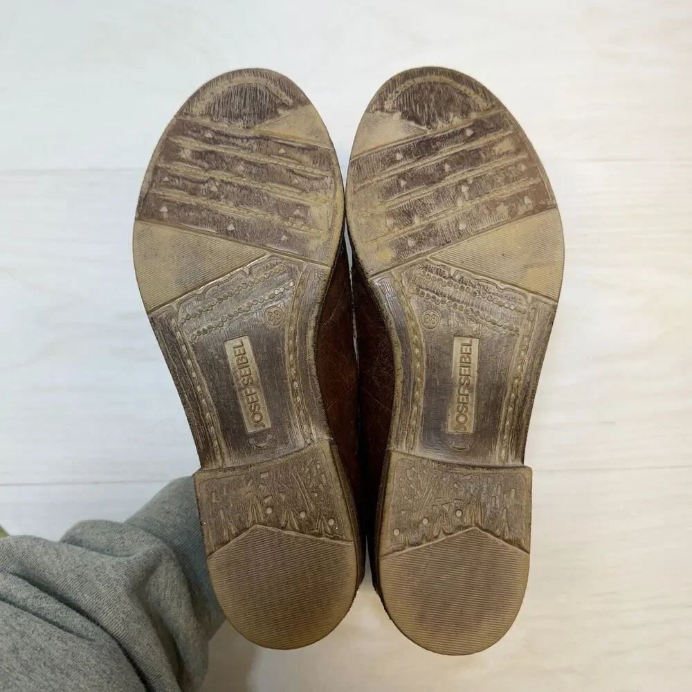 Josef Seibel Sienna 96 Penny Loafer Women's Size 7.5 Brown Leather Slip On Shoes